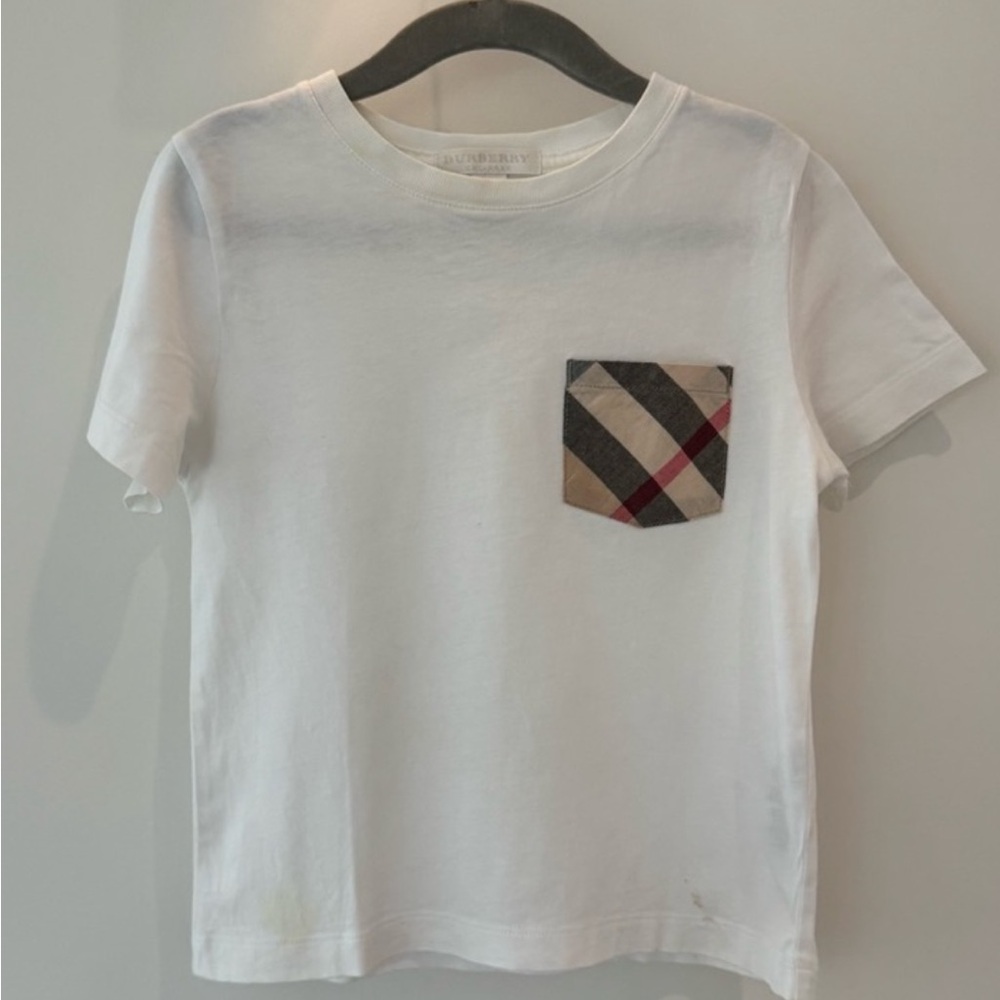 Burberry Kids Tee with Check Pocket